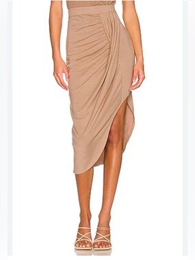 bobi Brown Asymmetrical Ruched Wrap Skirt